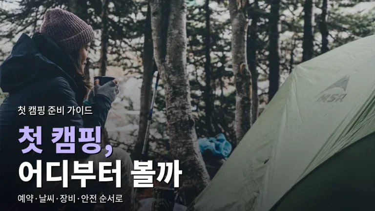 캠핑 처음 준비할 때 들러 볼 사이트 유형 - 캠핑장 예약, 날씨, 장비, 안전 정보 순서로